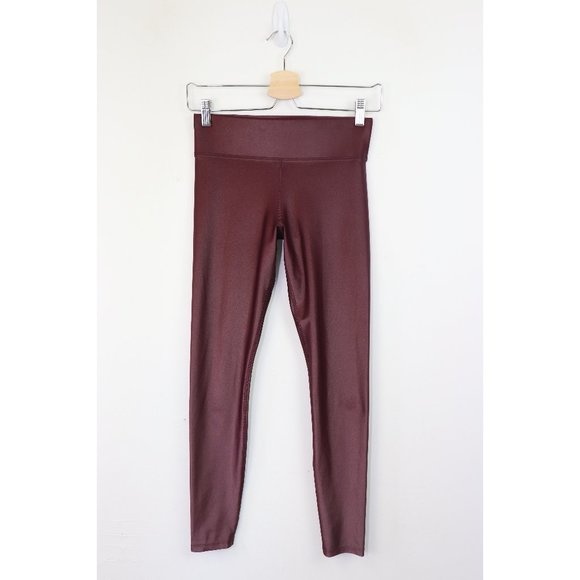 Carbon38 High Rise 7/8 Legging Liquid Metallic Shimmer Takara Shine Wine Small - Picture 3 of 8